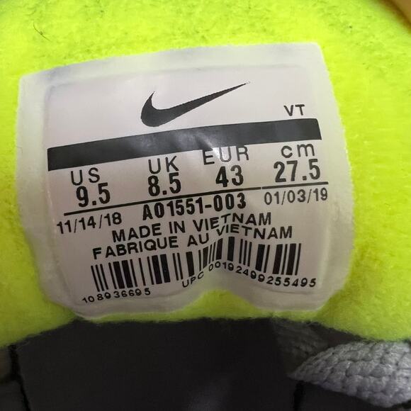 Nike Air Skylon 2 Men’s Size 9.5 Gray Volt Purple Retro Running Sneakers A01551- - Picture 8 of 14